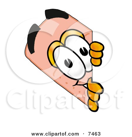 Clipart Picture of a Bandaid Bandage Mascot Cartoon Character Peeking Around a Corner by Mascot Junction