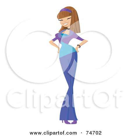 Royalty-Free (RF) Clipart Illustration of a Flirty Woman Sticking Out Her Hip by peachidesigns