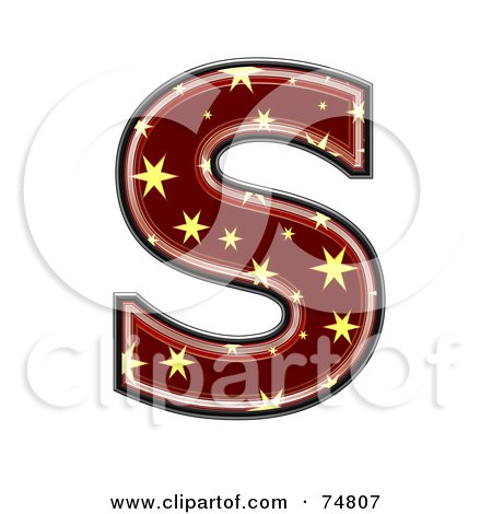 Royalty-Free (RF) Clipart Illustration of a Starry Symbol; Capital Letter S by chrisroll