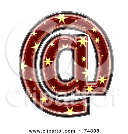 Royalty-Free (RF) Clipart Illustration of a Starry Symbol; Arobase by chrisroll