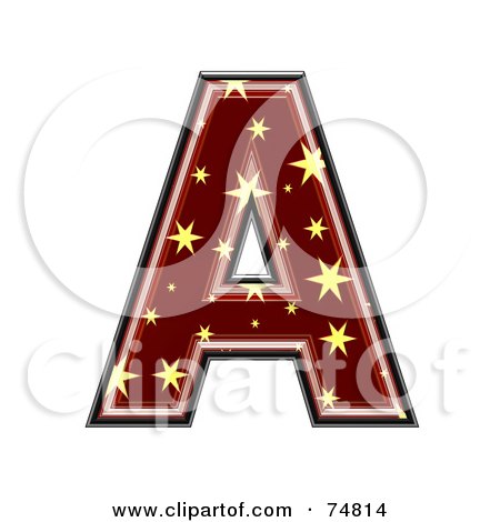 Royalty-Free (RF) Clipart Illustration of a Starry Symbol; Capital Letter A by chrisroll