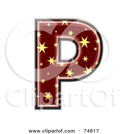Royalty-Free (RF) Clipart Illustration of a Starry Symbol; Capital Letter P by chrisroll
