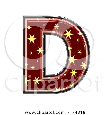 Royalty-Free (RF) Clipart Illustration of a Starry Symbol; Capital Letter D by chrisroll
