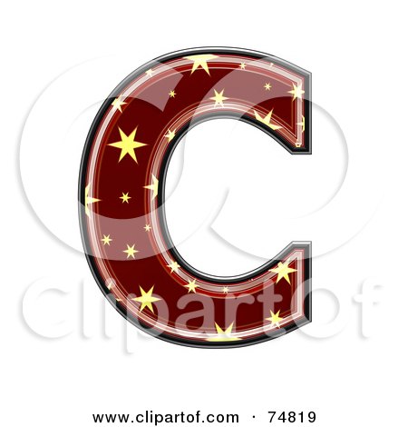 Royalty-Free (RF) Clipart Illustration of a Starry Symbol; Capital Letter C by chrisroll