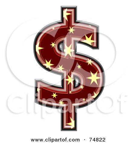 Royalty-Free (RF) Clipart Illustration of a Starry Symbol; Dollar by chrisroll