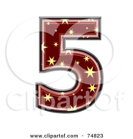 Royalty-Free (RF) Clipart Illustration of a Starry Symbol; Number 5 by chrisroll