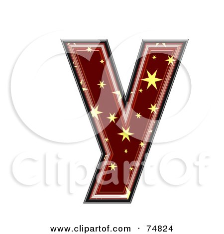 Royalty-Free (RF) Clipart Illustration of a Starry Symbol; Lowercase Letter y by chrisroll