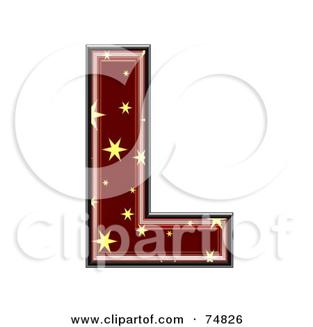 Royalty-Free (RF) Clipart Illustration of a Starry Symbol; Capital Letter L by chrisroll