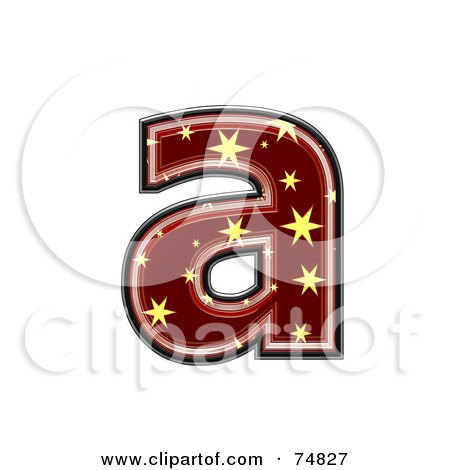 Royalty-Free (RF) Clipart Illustration of a Starry Symbol; Lowercase Letter a by chrisroll