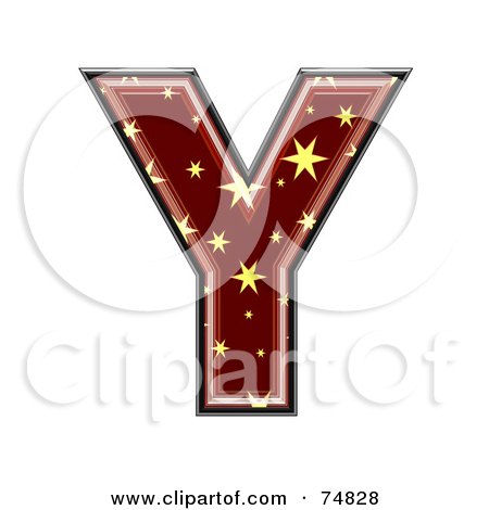 Royalty-Free (RF) Clipart Illustration of a Starry Symbol; Capital Letter Y by chrisroll