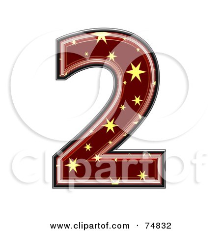 Royalty-Free (RF) Clipart Illustration of a Starry Symbol; Number 2 by chrisroll