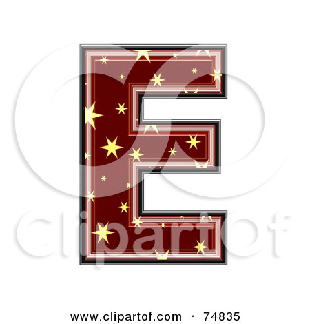Royalty-Free (RF) Clipart Illustration of a Starry Symbol; Capital Letter E by chrisroll