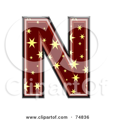 Royalty-Free (RF) Clipart Illustration of a Starry Symbol; Capital Letter N by chrisroll