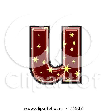 Royalty-Free (RF) Clipart Illustration of a Starry Symbol; Lowercase Letter u by chrisroll