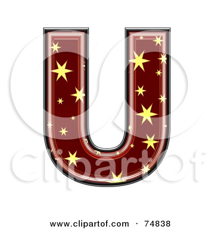 Royalty-Free (RF) Clipart Illustration of a Starry Symbol; Capital Letter U by chrisroll