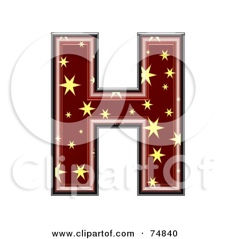 Royalty-Free (RF) Clipart Illustration of a Starry Symbol; Capital Letter H by chrisroll