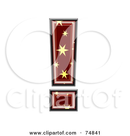 Royalty-Free (RF) Clipart Illustration of a Starry Symbol; Exclamation Point by chrisroll