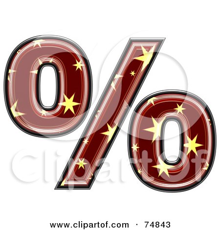 Royalty-Free (RF) Clipart Illustration of a Starry Symbol; Percent by chrisroll