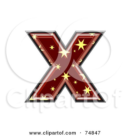 Royalty-Free (RF) Clipart Illustration of a Starry Symbol; Lowercase Letter x by chrisroll