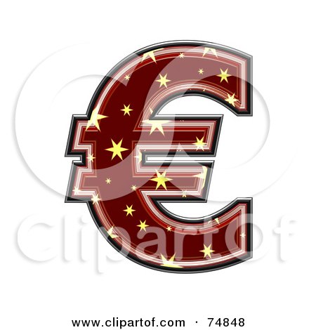 Royalty-Free (RF) Clipart Illustration of a Starry Symbol; Euro by chrisroll