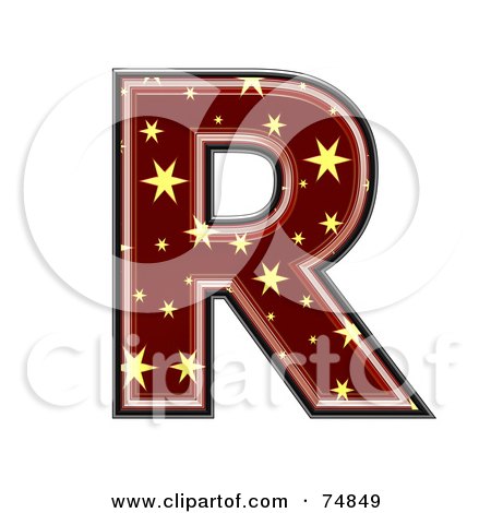 Royalty-Free (RF) Clipart Illustration of a Starry Symbol; Capital Letter R by chrisroll