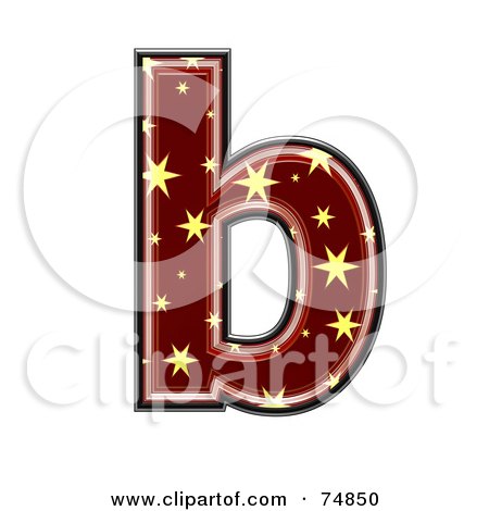 Royalty-Free (RF) Clipart Illustration of a Starry Symbol; Lowercase Letter b by chrisroll