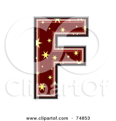 Royalty-Free (RF) Clipart Illustration of a Starry Symbol; Capital Letter F by chrisroll