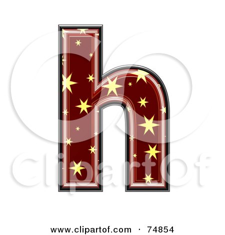 Royalty-Free (RF) Clipart Illustration of a Starry Symbol; Lowercase Letter h by chrisroll