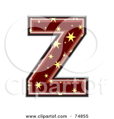 Royalty-Free (RF) Clipart Illustration of a Starry Symbol; Capital Letter Z by chrisroll