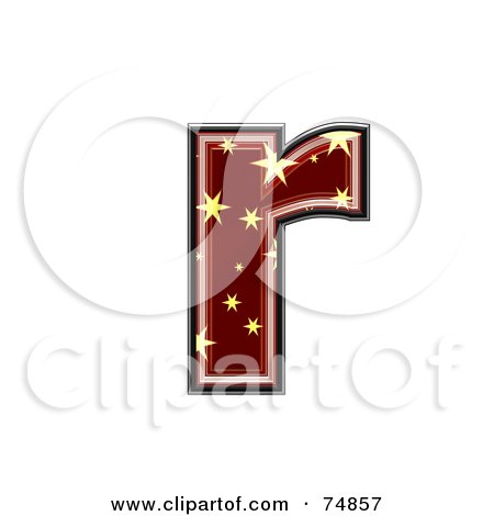 Royalty-Free (RF) Clipart Illustration of a Starry Symbol; Lowercase Letter r by chrisroll