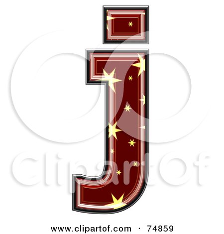 Royalty-Free (RF) Clipart Illustration of a Starry Symbol; Lowercase Letter j by chrisroll