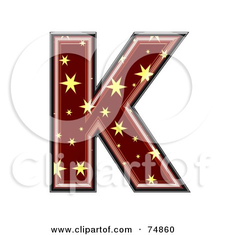Royalty-Free (RF) Clipart Illustration of a Starry Symbol; Capital Letter K by chrisroll