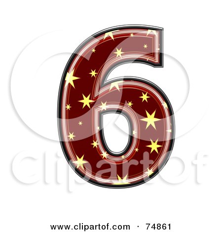Royalty-Free (RF) Clipart Illustration of a Starry Symbol; Number 6 by chrisroll