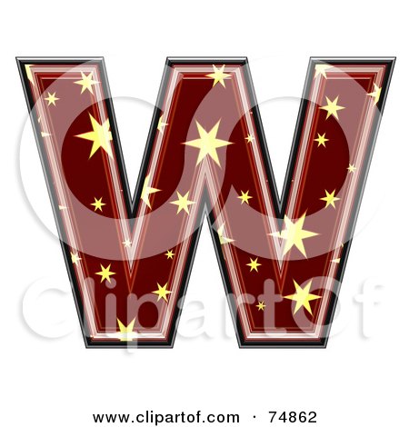Royalty-Free (RF) Clipart Illustration of a Starry Symbol; Capital Letter W by chrisroll