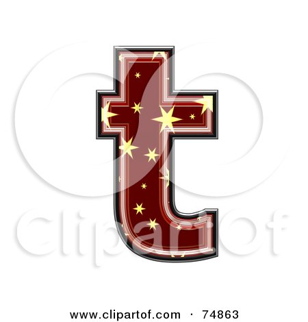 Royalty-Free (RF) Clipart Illustration of a Starry Symbol; Lowercase Letter t by chrisroll