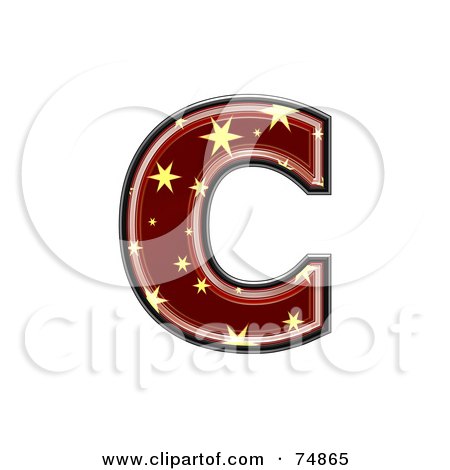 Royalty-Free (RF) Clipart Illustration of a Starry Symbol; Lowercase Letter c by chrisroll