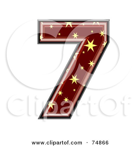 Royalty-Free (RF) Clipart Illustration of a Starry Symbol; Number 7 by chrisroll