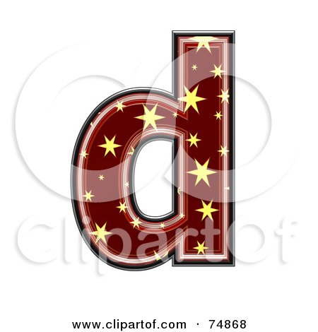 Royalty-Free (RF) Clipart Illustration of a Starry Symbol; Lowercase Letter d by chrisroll