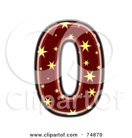 Royalty-Free (RF) Clipart Illustration of a Starry Symbol; Number 0 by chrisroll