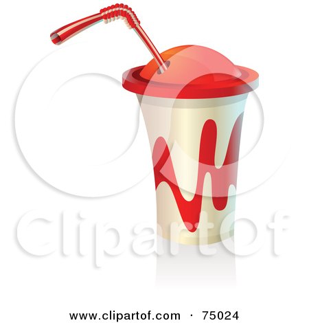 Royalty-Free (RF) Clipart Illustration of a White And Red Plastic Soda Cup by Tonis Pan