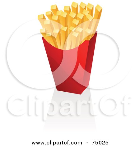 Royalty-Free (RF) Clipart Illustration of a Red Container Of Fast Food Fries by Tonis Pan