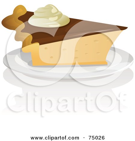 Royalty-Free (RF) Clipart Illustration of a Slice Of Pie With Chocolate And Whipped Cream by Tonis Pan