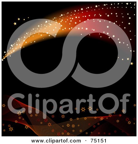 Royalty-Free (RF) Clipart Illustration Of A Festive Sparkle Wave On A Black Background by elaineitalia