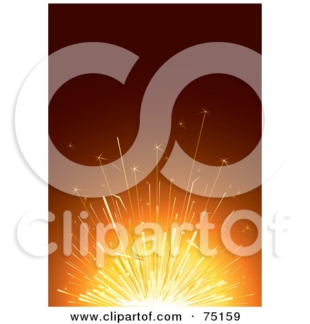 Royalty-Free (RF) Clipart Illustration of Bright Light From A Sparkler On Orange And Red by Eugene