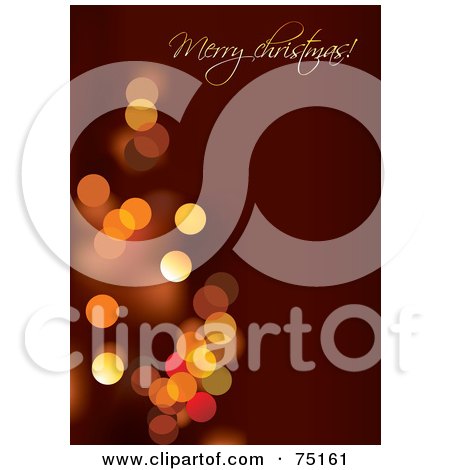 Royalty-Free (RF) Clipart Illustration of a Red Merry Christmas Greeting Background With Sparkling Lights by Eugene