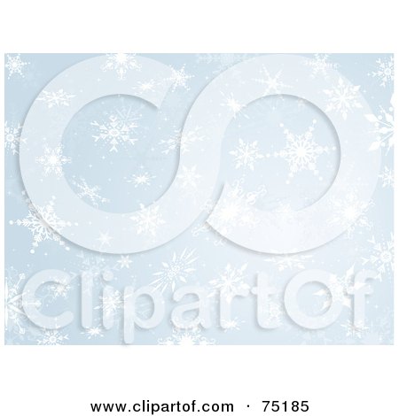 Royalty-Free (RF) Clipart Illustration of a Pastel Blue Snowflake Background by KJ Pargeter