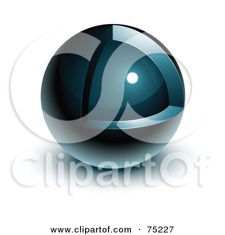Royalty-Free (RF) Clipart Illustration of a Pre-Made Business Logo Of A Navy Blue Orb by beboy