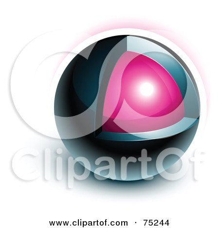 Royalty-Free (RF) Clipart Illustration of a Pre-Made Business Logo Of A Navy Blue And Pink Orb by beboy