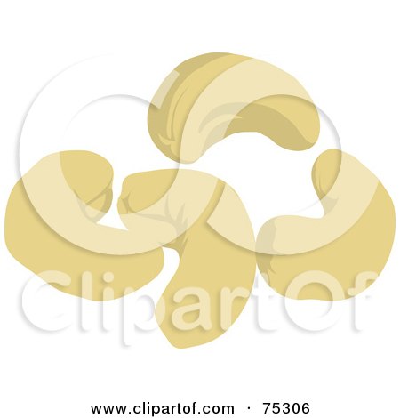 Royalty-Free (RF) Clipart Illustration of Four Cashew Nuts by Rosie Piter