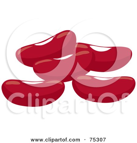 Royalty-Free (RF) Clipart Illustration of Red Kidney Beans by Rosie Piter